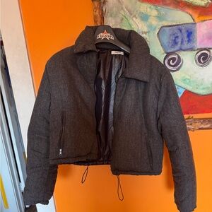 NWT Thakoon Herringbone Reversible Bomber Jacket QXblack combo Size L NWOT